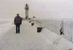 Ustka zimą na starej fotografii