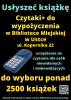 Plakat odnosnie Czytaka Plus - urządzenia do słuchania książek dla osób niewidomych i słabowidzących - możliwość wypożyczenia