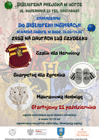 infografika dotycząca warsztatow rekodzielniczych Biblioteka Inspiracji startujemy 22 paxdziernika