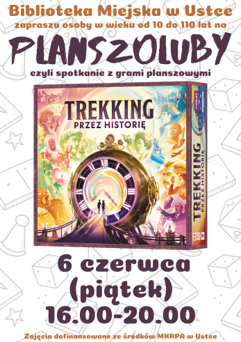 infografika odnosnie spotkania z grami planszowymi 6 czerwca w godz. 16-20