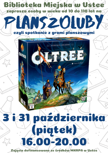 infografika odnosnie lipcowych spotkan z grami planszowymi