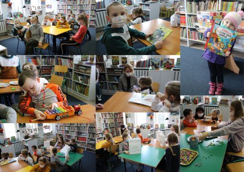 kolaż zdjęć z zajęć feryjnych dla dzieci