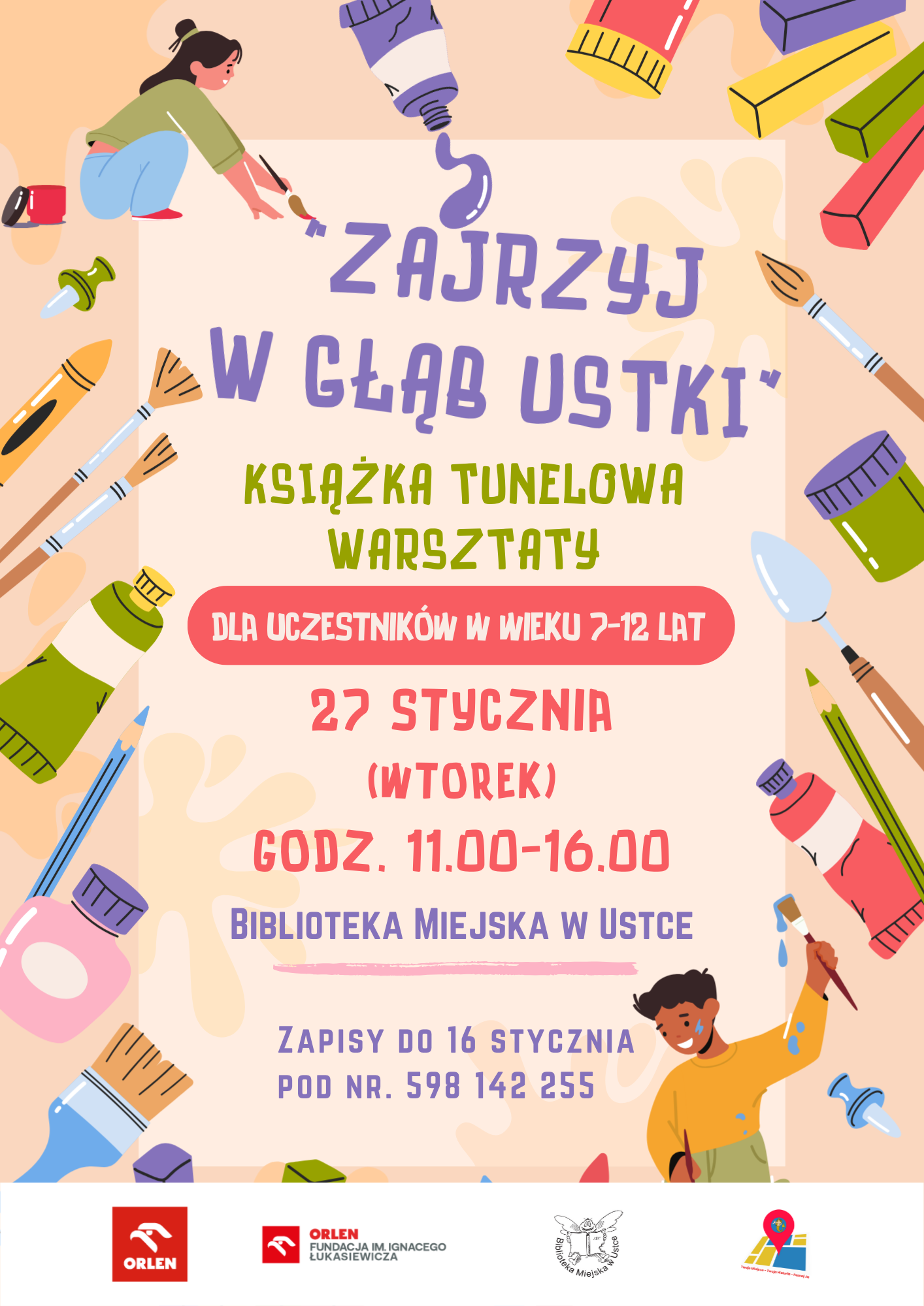 Infografika odnosnie zajec podczas ferii zimowych 2026