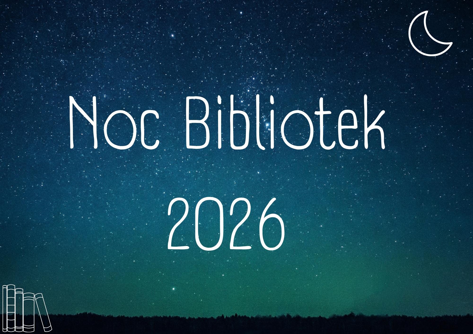 Infografika odnosnie nocy bibliotek 2026