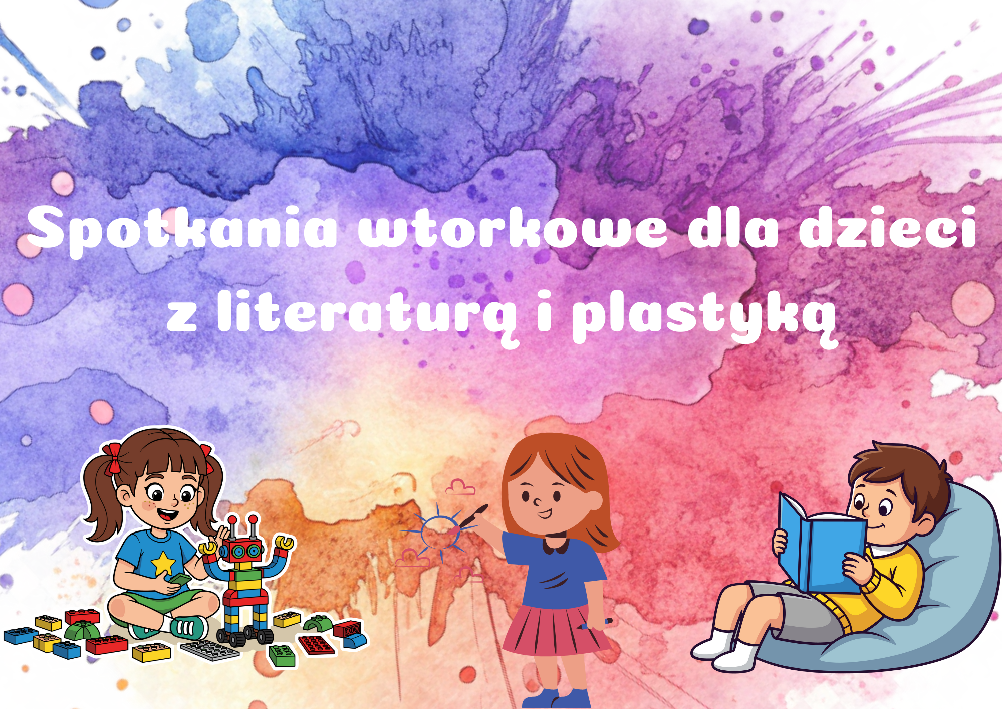 Infografika odnosnie wtorkowych spotkań literacko-plastycznych