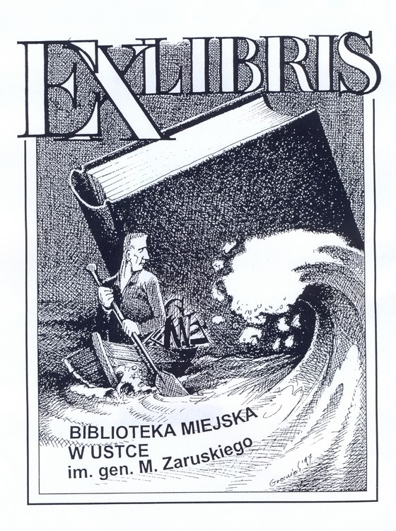 Exlibris Biblioteki Miejskiej w Ustce